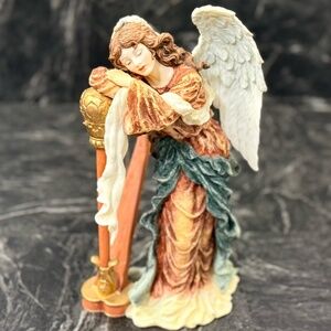 Angel Resting on Harp Figurine
